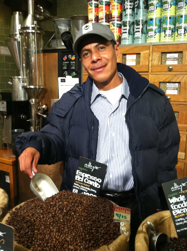 Leonardo see fair trade coffee at Whole Foods